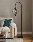 67" Black Traditional Shaped Floor Lamp