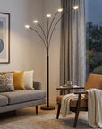72" Bronze Five Light LED Arc Floor Lamp
