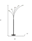 72" Bronze Five Light LED Arc Floor Lamp