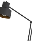 65" Black Adjustable Traditional Shaped Floor Lamp With Black Dome Shade