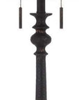 63" Rust Two Light Floor Lamp With Beige Fabric Square Shade