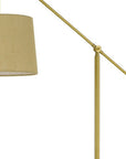 68" Brass Adjustable Traditional Shaped Floor Lamp With Antiqued Brass Drum Shade