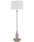 61" Chrome Traditional Shaped Floor Lamp With White Square Shade