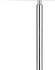 61" Chrome Tray Table Floor Lamp With White Transparent Glass Square Shade