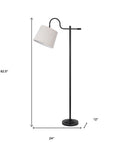 63" Bronze Adjustable Traditional Shaped Floor Lamp With Gray Square Shade