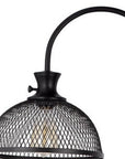 61" Black Adjustable Traditional Shaped Floor Lamp With Bronze Dome Shade