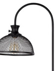 61" Black Adjustable Traditional Shaped Floor Lamp With Bronze Dome Shade