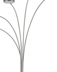 82" Nickel Five Light Led Arc Floor Lamp