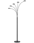 82" Bronze Five Light Led Arc Floor Lamp