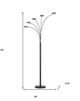 82" Bronze Five Light Led Arc Floor Lamp