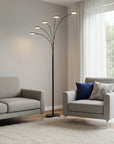 82" Bronze Five Light Led Arc Floor Lamp