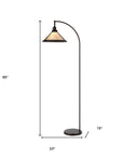 65" Bronze Traditional Shaped Floor Lamp With White Empire Shade