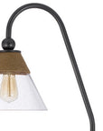 71" Brown Traditional Shaped Floor Lamp With Clear Transparent Glass Empire Shade