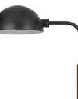 63" Brown Tray Table Floor Lamp With Bronze Transparent Glass Dome Shade