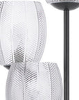 71" Black Three Light Traditional Shaped Floor Lamp With Clear Transparent Glass Novelty Shade