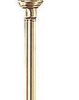 59" Bronze Metal Swing Arm Floor Lamp With Beige Fabric Empire Shade