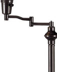 59" Bronze Swing Arm Floor Lamp With Beige Empire Shade