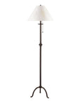 57" Black Traditional Shaped Floor Lamp With White Empire Shade
