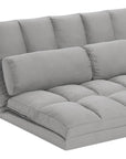 45" Gray Futon Convertible Sleeper Loveseat and Toss Pillows