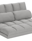 45" Gray Futon Convertible Sleeper Loveseat and Toss Pillows
