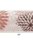 6" X 20" Brown Beige and Ivory Bolster Floral Indoor Outdoor Throw Pillow