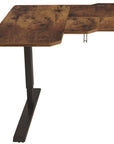 59" Adjustable Brown and Black L Shape Computer Desk