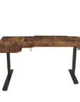 59" Adjustable Brown and Black L Shape Computer Desk