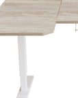 59" Adjustable Light Khaki and White L Shape Standing Desk
