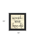 Wash Your Hands Black Framed Print Bathroom Wall Art