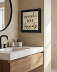 Wash Your Hands Black Framed Print Bathroom Wall Art