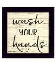 Wash Your Hands Black Framed Print Bathroom Wall Art
