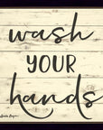 Wash Your Hands Black Framed Print Bathroom Wall Art