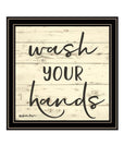 Wash Your Hands Black Framed Bathroom Wall Art