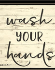 Wash Your Hands Black Framed Bathroom Wall Art