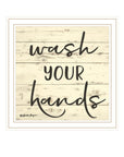 Wash Your Hands Black Framed Bathroom Wall Art