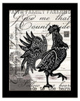 WELCOME TO THE FARM CHICKEN Black Framed Print Wall Art