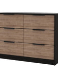 Two Piece Black And Brown Bedroom Set With Mirror