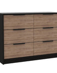 Two Piece Black And Brown Bedroom Set With Mirror