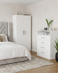 Two Piece White Bedroom Set