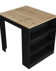 Black and Brown 36" Kitchen Island With Storage