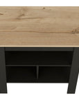 Black and Oak 41" Kitchen Island With Storage