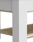 40" Oak and White Storage Bench with Flip Top