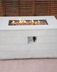 28" Gray Aluminum Natural gas Rectangular Fire pit table With Cover