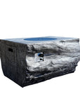 50000 BTU 40" Gray Aluminum Natural Gas Rectangular Fire Pit With Cover