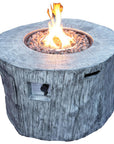 50000 BTU 40" Gray Aluminum Natural Gas Round Fire Pit Table With Cover