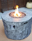 50000 BTU 40" Gray Aluminum Natural Gas Round Fire Pit Table With Cover