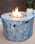 50000 BTU 40" Gray Aluminum Natural Gas Round Fire Pit Table With Cover