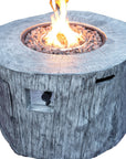50000 BTU 40" Gray Aluminum Natural Gas Round Fire Pit Table With Cover