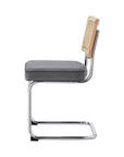 Set of Two Gray and Silver Upholstered Velvet Dining Side Chairs