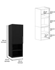 12" Black Wood Wall Mounted Single Door Medicine Cabinet